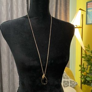 NWOT Banana Republic black stone teardrop necklace